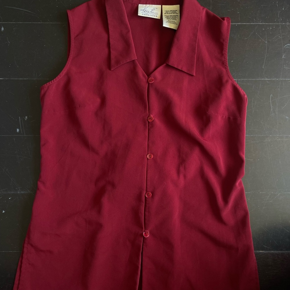Vintage Burgundy vest Blouse